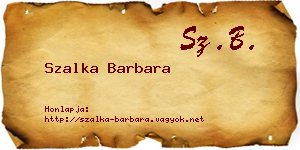 Szalka Barbara névjegykártya